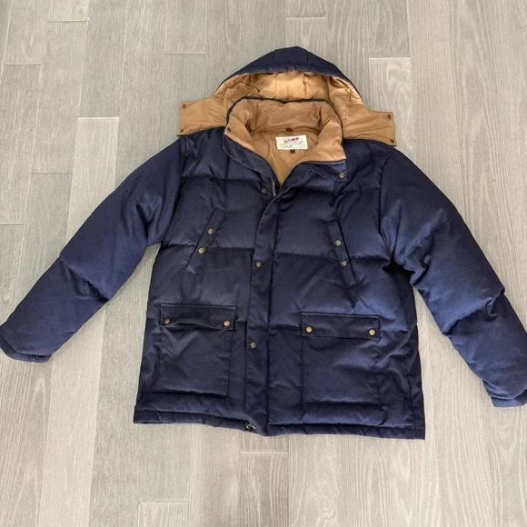 Schott NYC Down Filled Hooded Puffer Parka Jacket Men's Navy Size 3XL 9040D - Picture 10 of 16